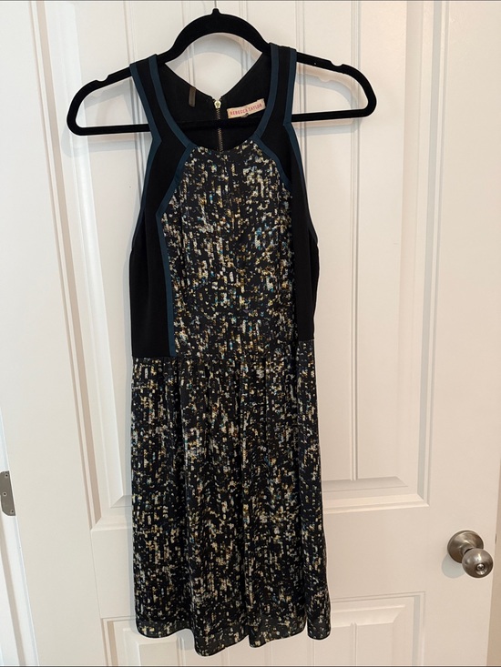 Rebecca Taylor Dresses & Skirts - Rebecca Taylor Black Multicolor Printed Racer-Back Dress